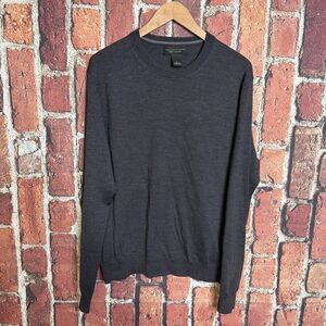 The Men's Store Bloomingdale 100%  Merino Wool Gray Long Sleeve Sweater Large